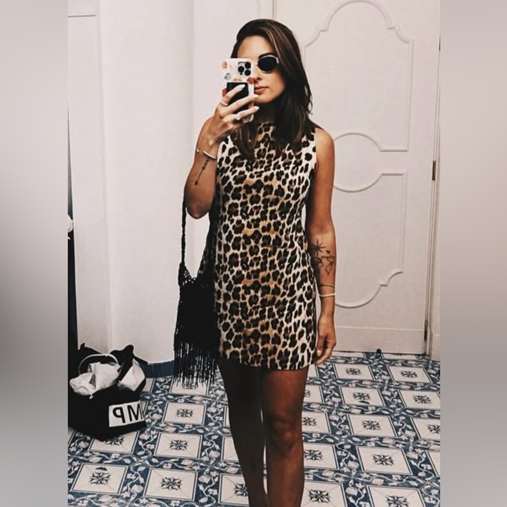 Zara leopard mini dress size M